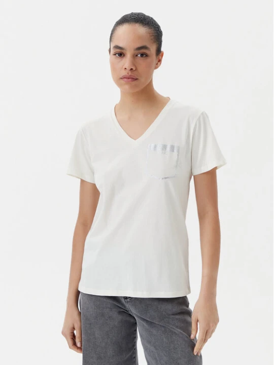 Zdjęcie produktu Liu Jo Sport T-Shirt TA5172 JS923 Écru Regular Fit Kremowy