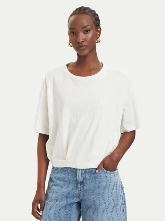 Zdjęcie produktu Liu Jo Sport T-Shirt TA6119 JS923 Kremowy Oversize