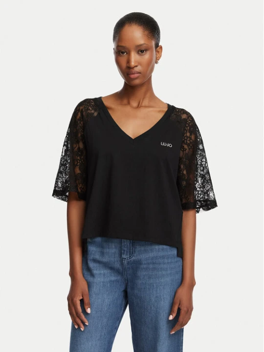 Zdjęcie produktu Liu Jo Sport T-Shirt TA6160 JS923 Czarny Regular Fit