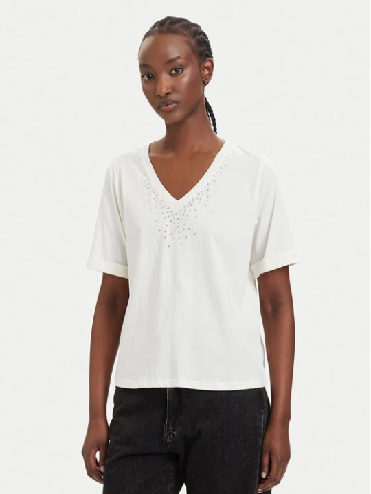 Zdjęcie produktu Liu Jo Sport T-Shirt TA6284 JS923 Kremowy Regular Fit