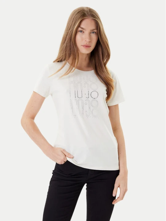 Zdjęcie produktu Liu Jo Sport T-Shirt TF5166 JS003 Écru Regular Fit Kremowy