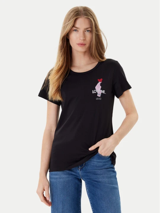 Zdjęcie produktu Liu Jo Sport T-Shirt TF5275 JS923 Czarny Regular Fit