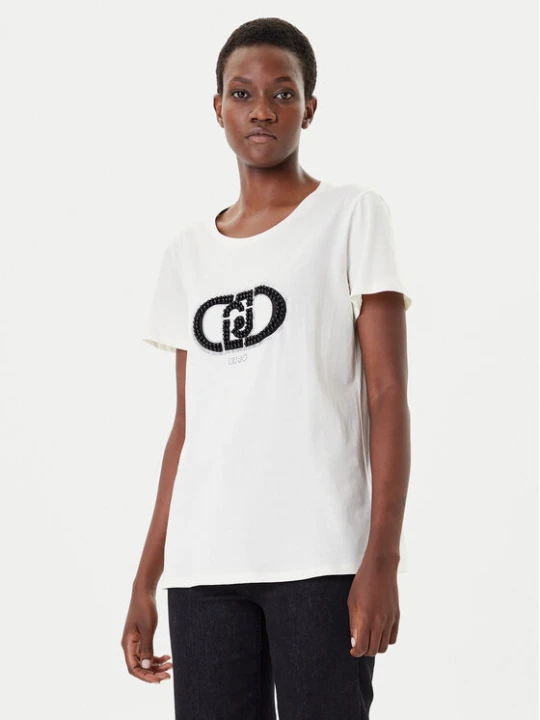Zdjęcie produktu Liu Jo Sport T-Shirt TF5280 JS923 Écru Regular Fit Kremowy