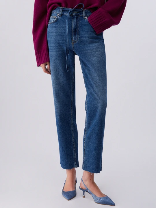 Zdjęcie produktu Liu Jo Straight Jeans With Belt Dark Blue Denim