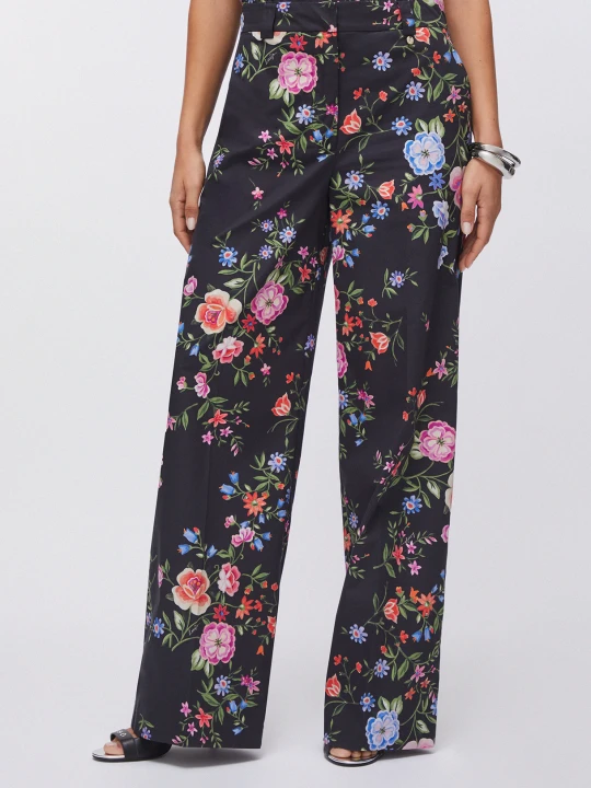 Zdjęcie produktu Liu Jo Straight-leg Floral Trousers Floral Black
