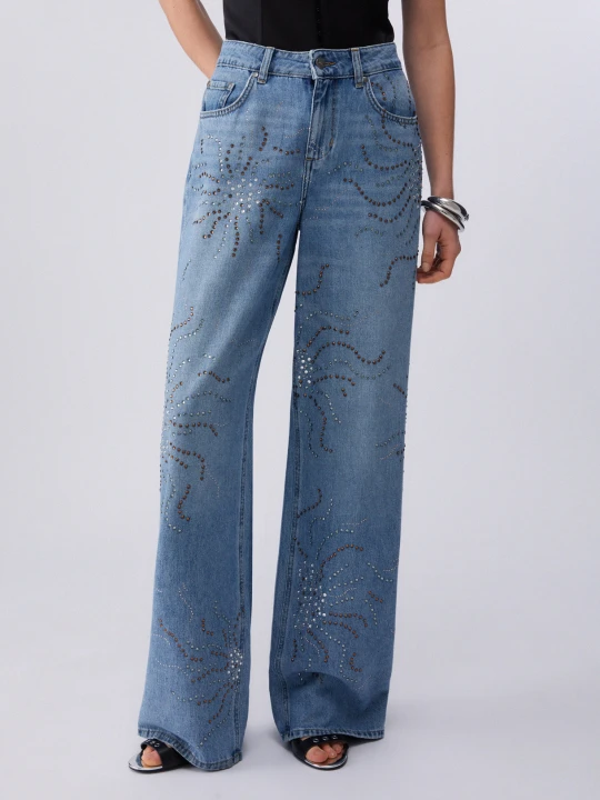 Zdjęcie produktu Liu Jo Straight-leg Jeans With Rhinestones Light Denim