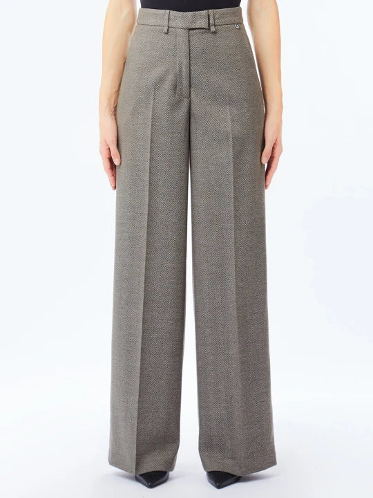 Zdjęcie produktu Liu Jo Straight Trousers With Crease Dark Beige
