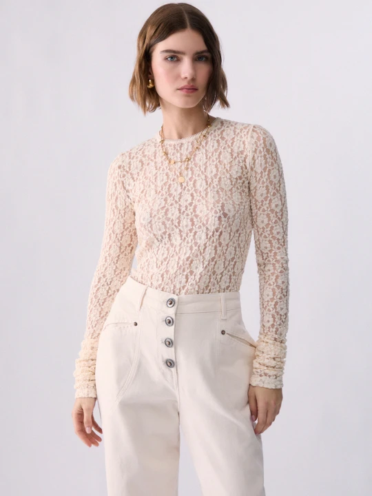 Zdjęcie produktu Liu Jo Stretch Lace Top Cream
