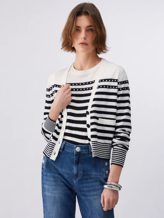 Zdjęcie produktu Liu Jo Striped Cardigan czarny