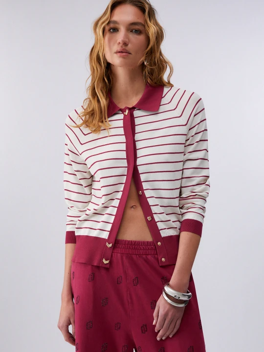 Zdjęcie produktu Liu Jo Striped Cardigan czerwony