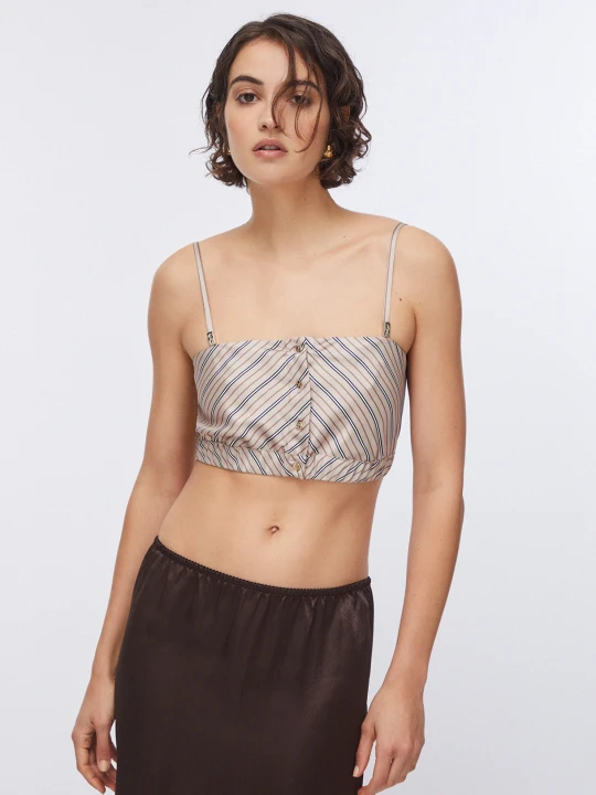 Zdjęcie produktu Liu Jo Striped Crop Top beżowy