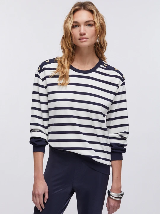 Zdjęcie produktu Liu Jo Striped Sweatshirt niebieski