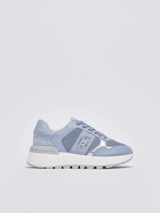 Zdjęcie produktu Liu Jo Suede And Mesh Platform Sneakers Light Blue