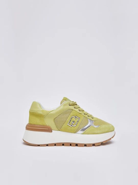 Zdjęcie produktu Liu Jo Suede And Mesh Platform Sneakers żółty