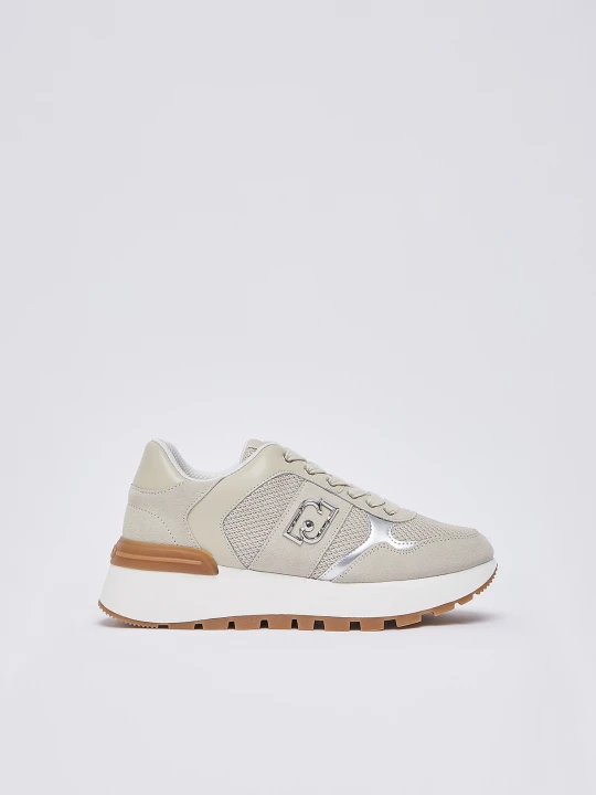 Zdjęcie produktu Liu Jo Suede And Mesh Platform Sneakers beżowy