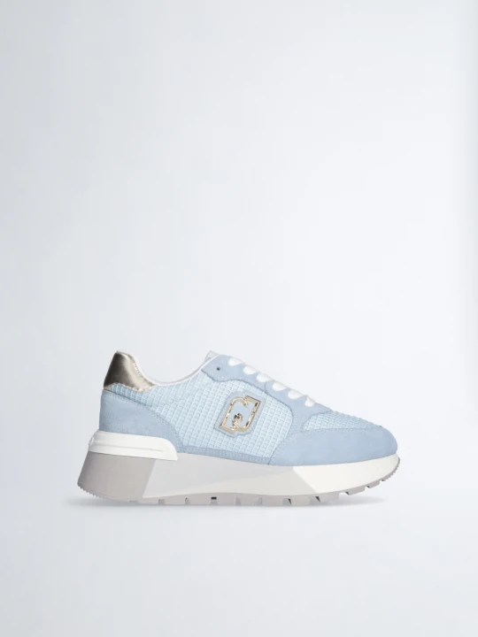 Zdjęcie produktu Liu Jo Suede And Mesh Platform Sneakers Light Blue