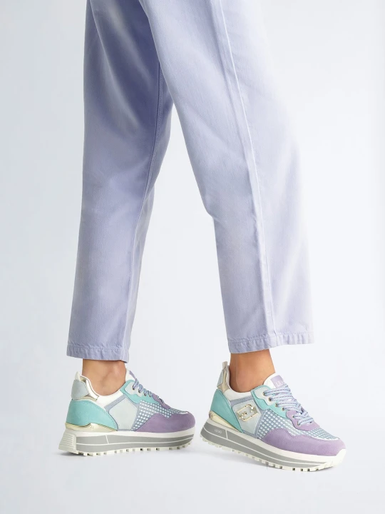 Zdjęcie produktu Liu Jo Suede And Mesh Platform Sneakers purpurowy