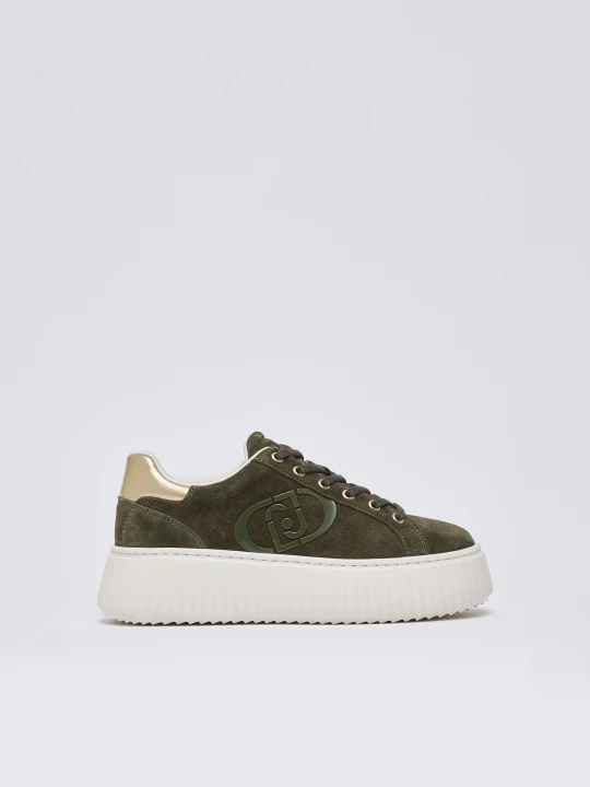 Zdjęcie produktu Liu Jo Suede Platform Sneakers Moss Green