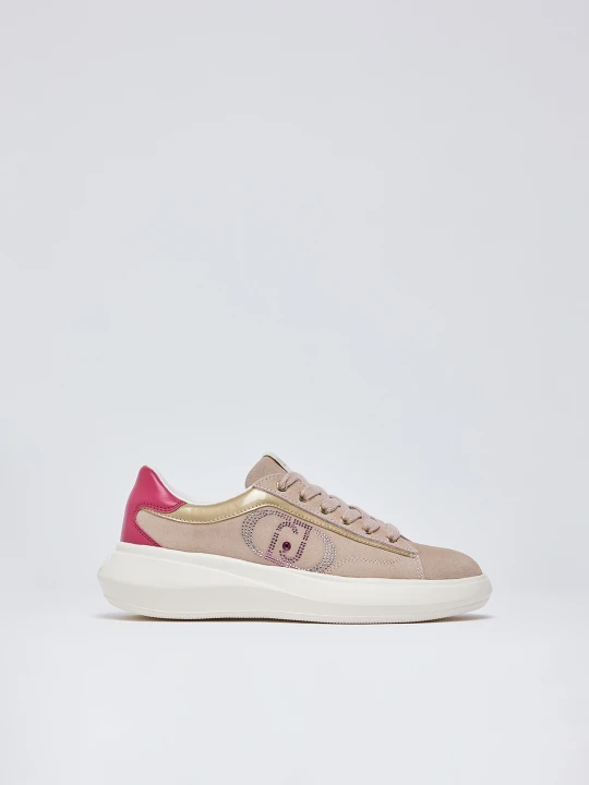Zdjęcie produktu Liu Jo Suede Sneakers With Rhinestones różowy
