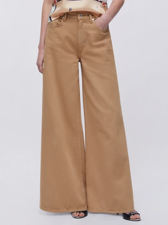 Zdjęcie produktu Liu Jo Super-flared High-rise Trousers Light Beige