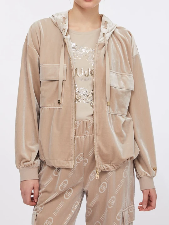 Zdjęcie produktu Liu Jo Sweatshirt In Chenille With Hood Champagne