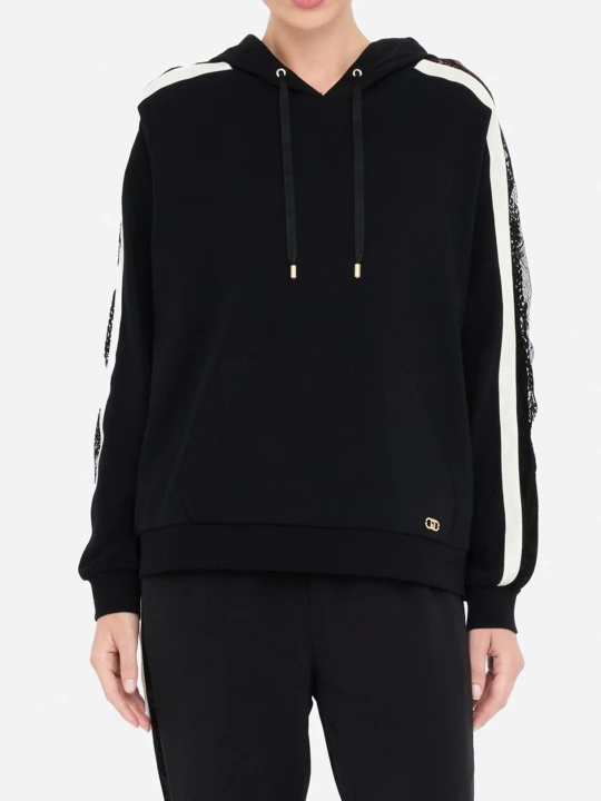 Zdjęcie produktu Liu Jo Sweatshirt In Cotton With Lace czarny