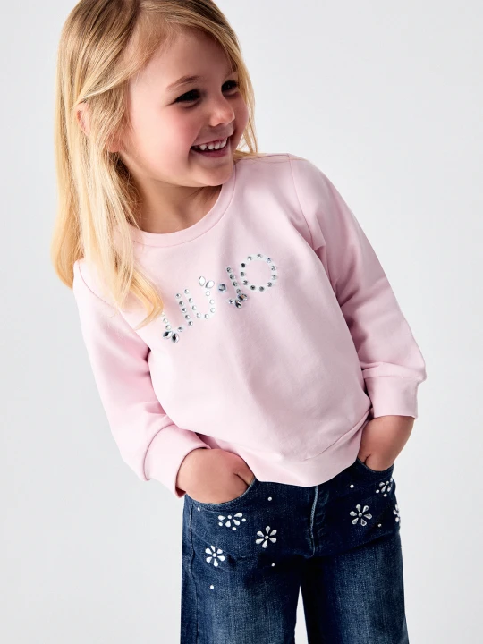 Zdjęcie produktu Liu Jo Sweatshirt With Bejewelled Logo różowy