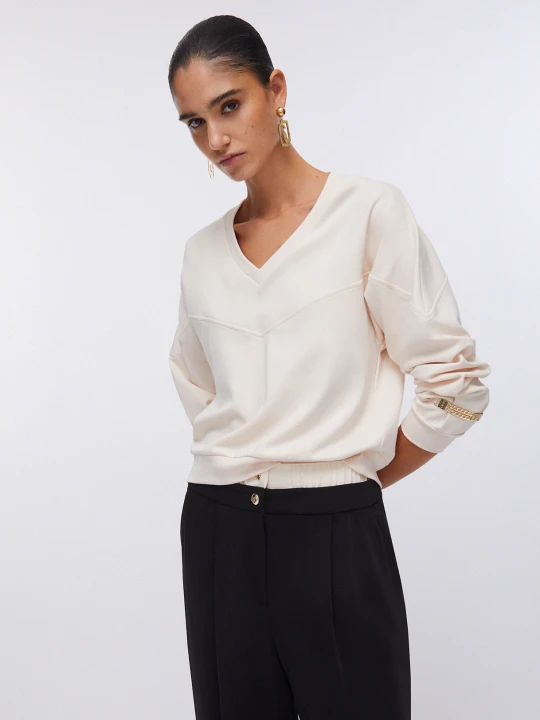 Zdjęcie produktu Liu Jo Sweatshirt With Chain Details Champagne