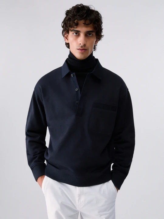 Zdjęcie produktu Liu Jo Sweatshirt With Collar Dark Blue