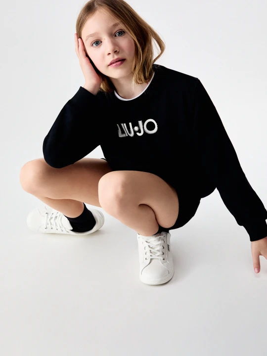 Zdjęcie produktu Liu Jo Sweatshirt With Logo And Gemstones czarny