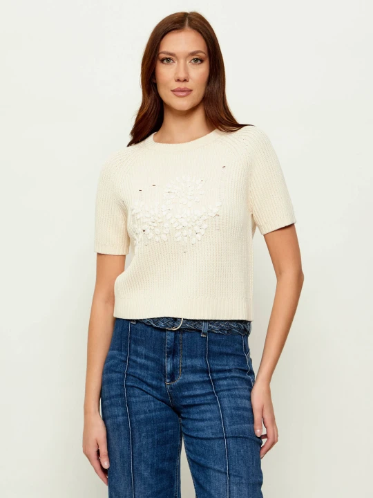 Zdjęcie produktu Liu Jo Sweter | Cropped Fit kremowy