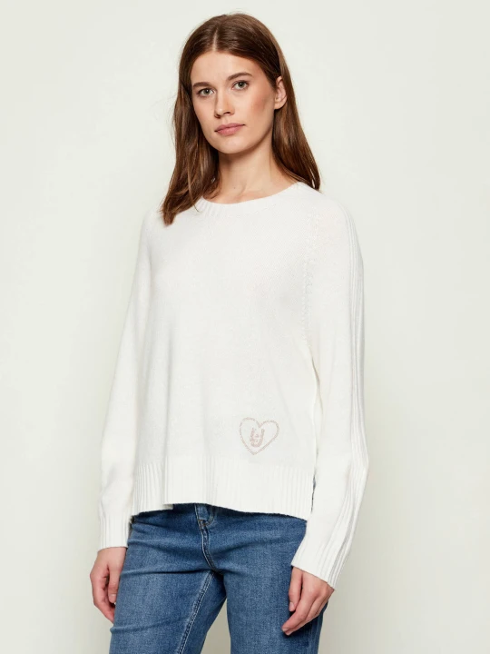 Zdjęcie produktu Liu Jo Sweter | Loose fit | z dodatkiem wełny i kaszmiru ecru