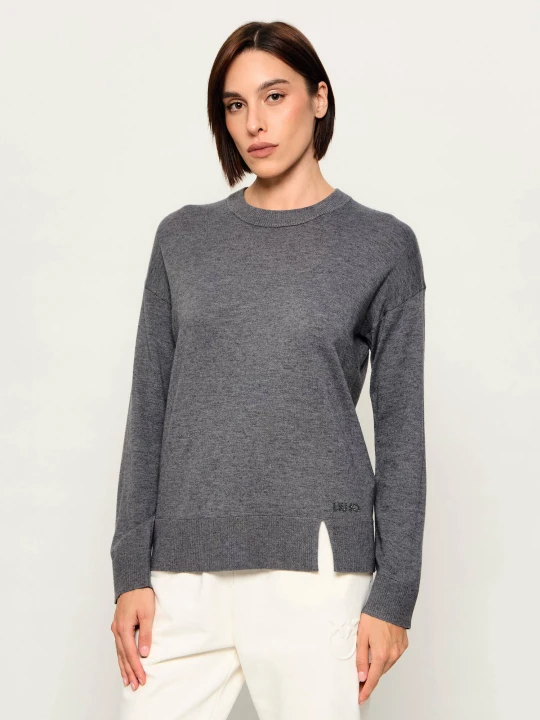 Zdjęcie produktu Liu Jo Sweter | Loose fit | z dodatkiem wełny szary