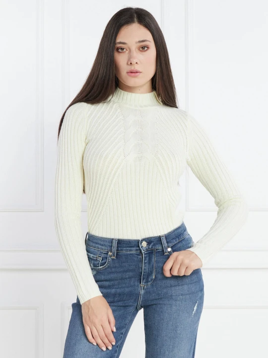 Zdjęcie produktu Liu Jo Sweter | Slim Fit | z dodatkiem wełny kremowy