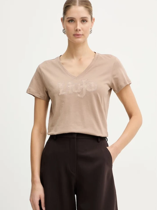 Zdjęcie produktu Liu Jo t-shirt bawełniany beżowy