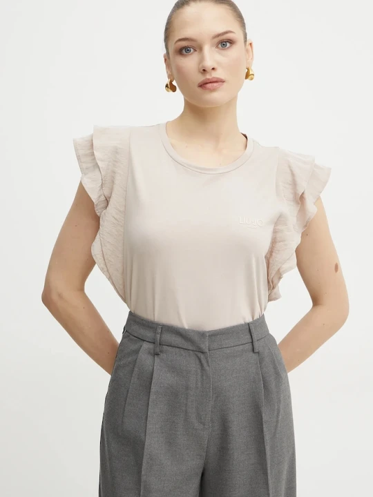Zdjęcie produktu Liu Jo t-shirt bawełniany beżowy