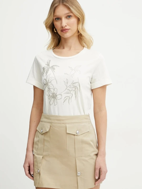 Zdjęcie produktu Liu Jo t-shirt bawełniany beżowy