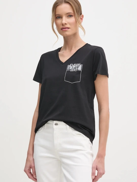 Zdjęcie produktu Liu Jo t-shirt bawełniany czarny