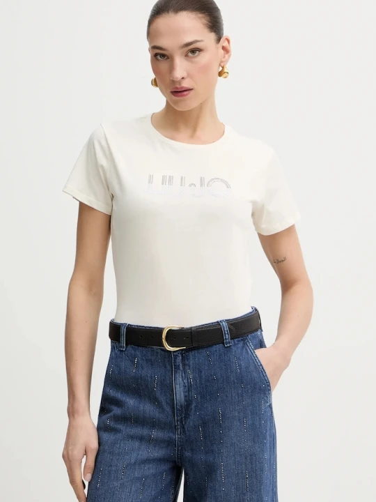Zdjęcie produktu Liu Jo t-shirt bawełniany beżowy