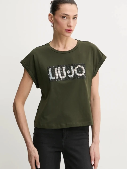 Zdjęcie produktu Liu Jo t-shirt bawełniany zielony