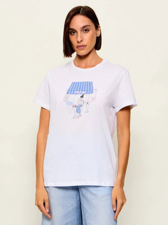 Zdjęcie produktu Liu Jo T-shirt CAFE | Regular Fit biały