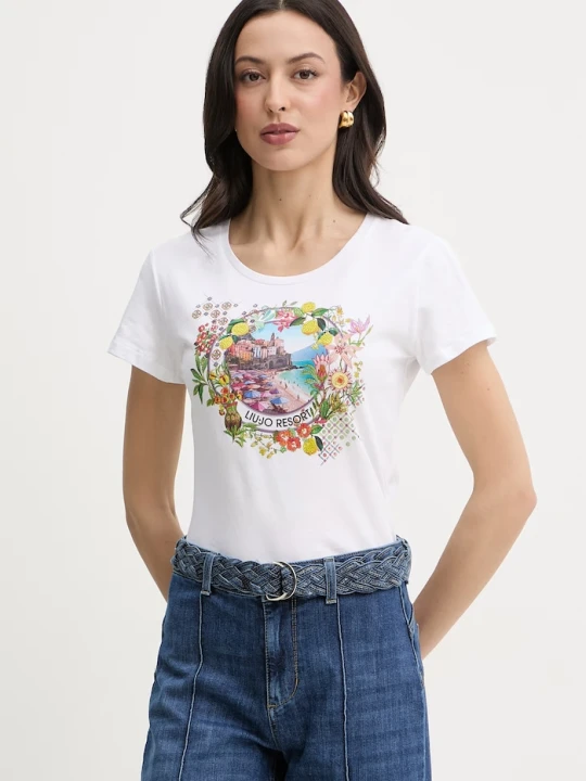 Zdjęcie produktu Liu Jo t-shirt damski bawełniany biały