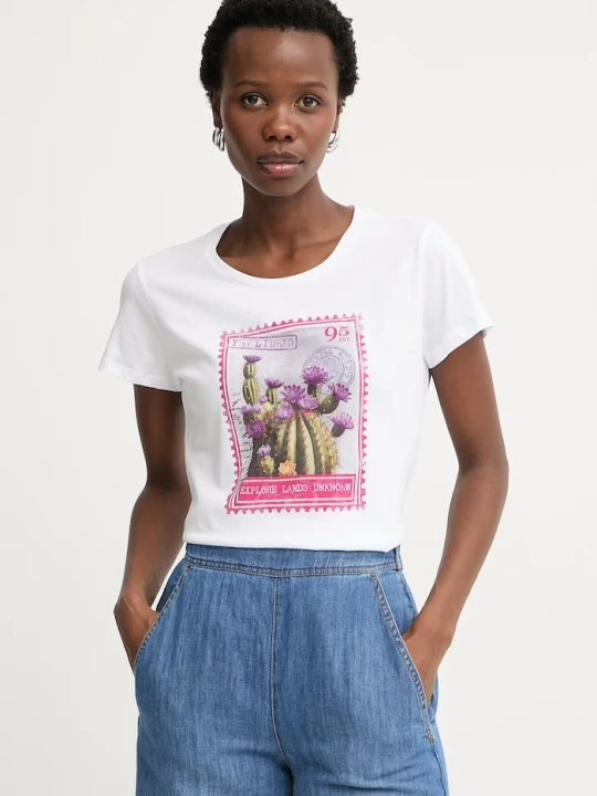 Zdjęcie produktu Liu Jo T-shirt damski bawełniany biały