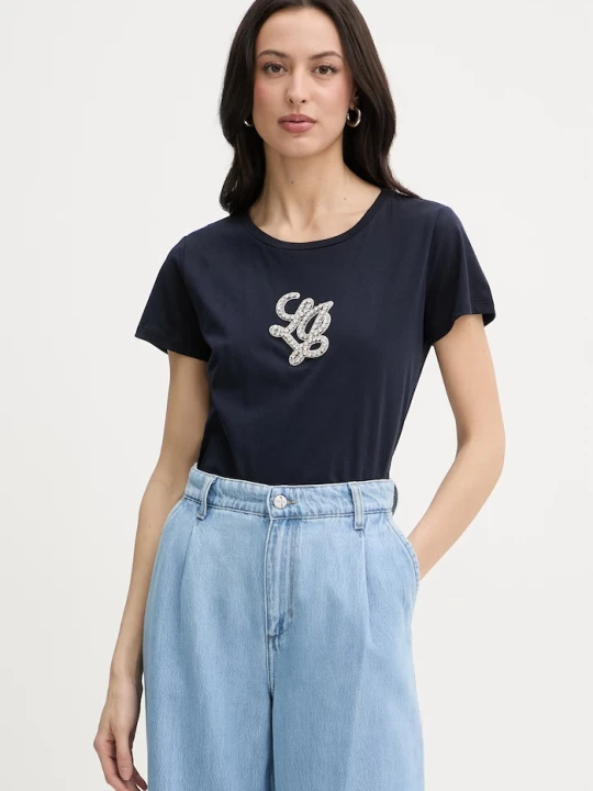 Zdjęcie produktu Liu Jo t-shirt damski bawełniany granatowy