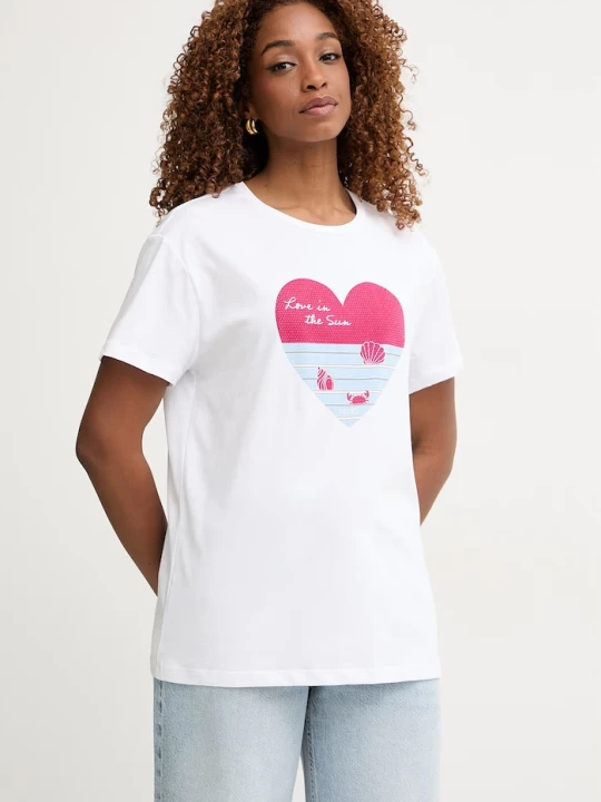 Zdjęcie produktu Liu Jo T-shirt damski bawełniany biały