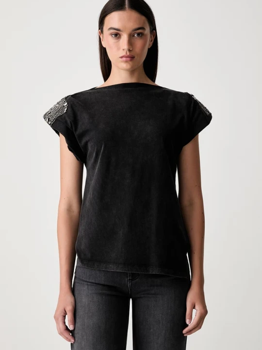 Zdjęcie produktu Liu Jo T-shirt damski bawełniany szary