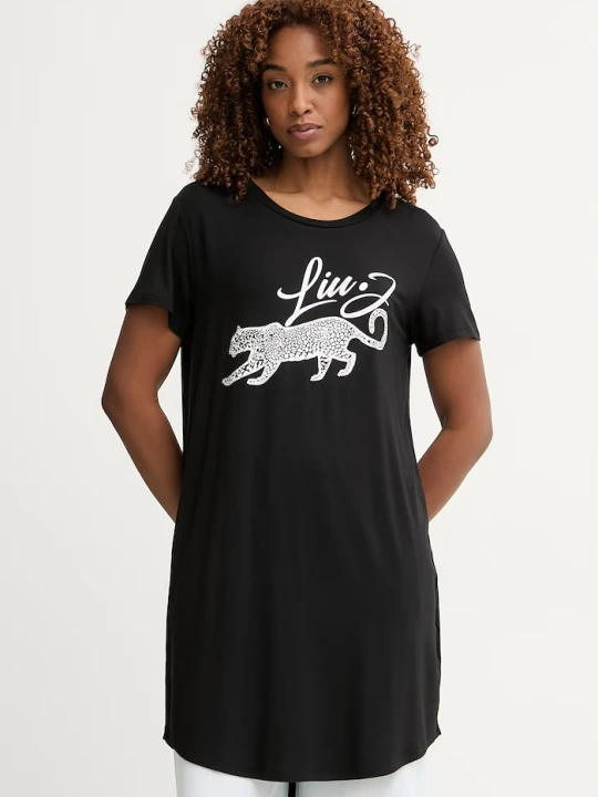 Zdjęcie produktu Liu Jo T-shirt damski z wiskozy czarny