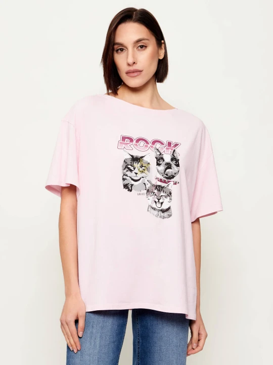 Zdjęcie produktu Liu Jo T-shirt | Loose fit różowy