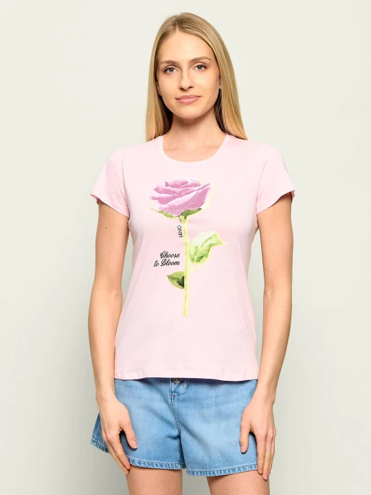 Zdjęcie produktu Liu Jo T-shirt | Regular Fit pudrowy róż