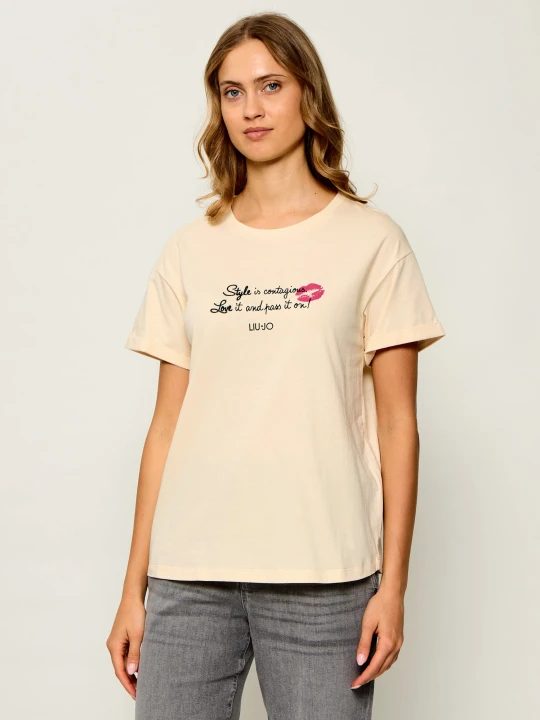 Zdjęcie produktu Liu Jo T-shirt | Regular Fit kremowy